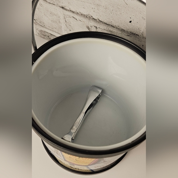 Vintage Whisky Label Ice Bucket w/ Tongs | Retro Barware Bar Cart Decor - Picture 12 of 12